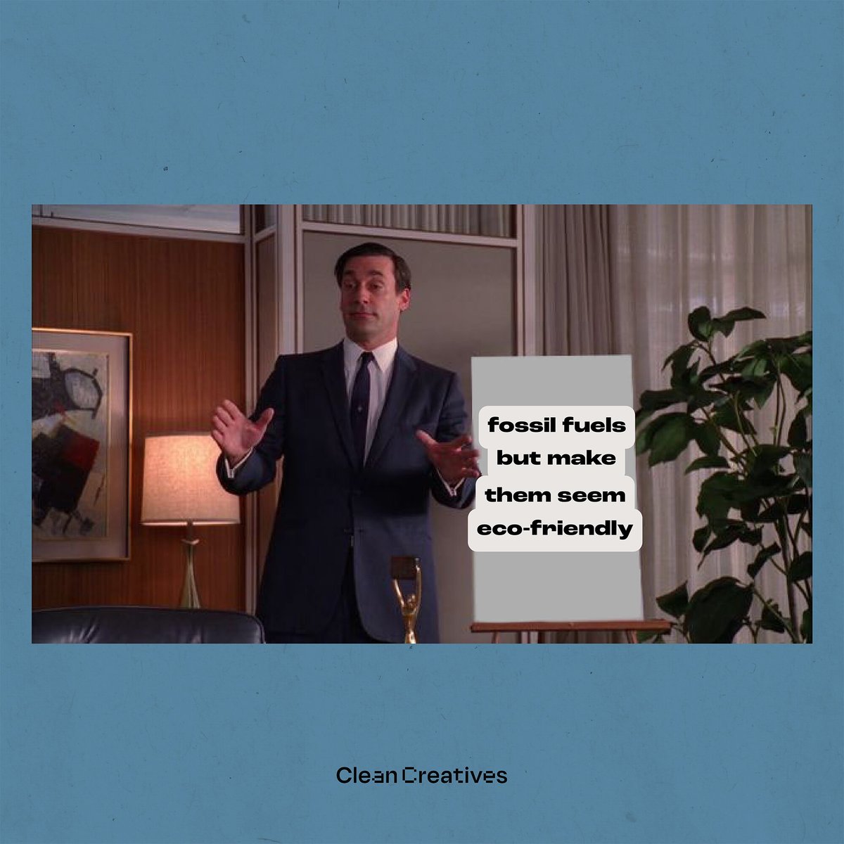 cleancreatives's tweet photo. 🚬 Who’s still in the Mad Men era of working for fossil fuels? Fossil fuel advertising hasn't changed much since the '60s and ‘70s — they’re still selling us fantasies. 🔗 Read our full F-List report for a full list of the biggest offenders: https://t.co/N4oAhXAeVw https://t.co/Kab7GPPRNb