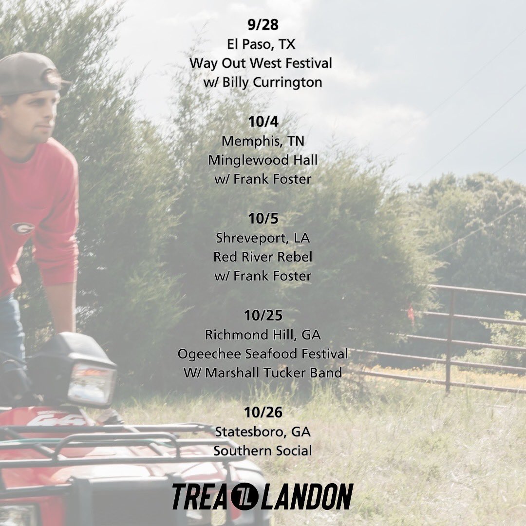 See y’all on the road! Tickets on sale now: trealandon.com
