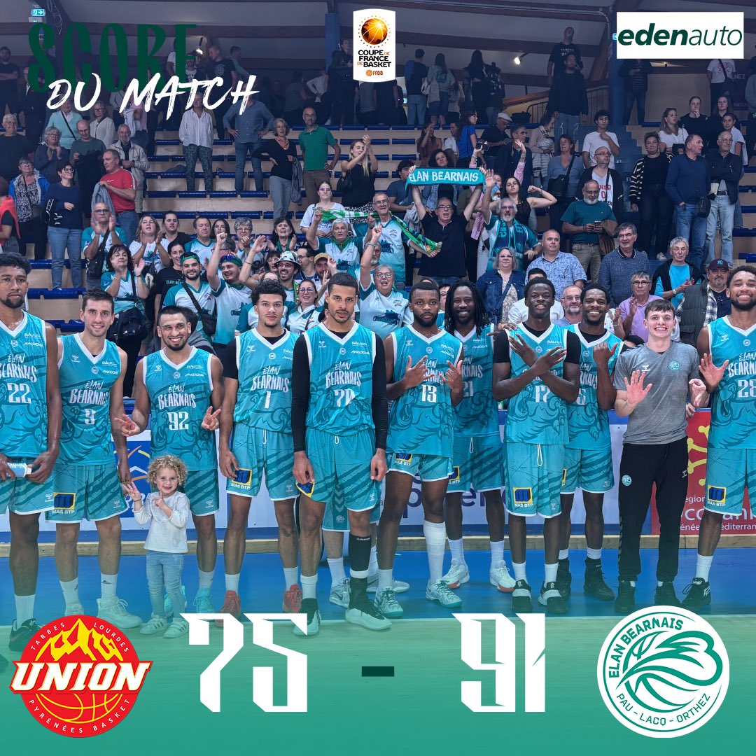 EBPLO's tweet photo. Victoire en coupe de France ! 🏆
🏀Notre équipe commence de la meilleure des façons son aventure en coupe de France, en battant @uniontarbeslourdes sur le score de 91-75.
Pau, Capitale Humaine @ville_pau
@paupyreneestourisme @tourismepau
#EBPLO #territoire https://t.co/XrO1RKQdyX
