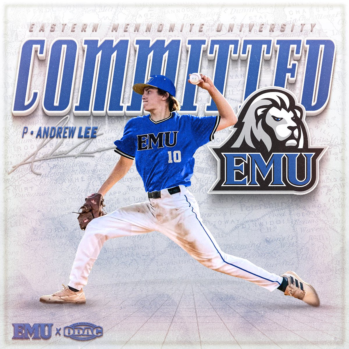 Andrew Lee (@andrewtlee33) on Twitter photo I am excited to announce my commitment to Eastern Mennonite University! I'd like to thank God, my parents, family, friends, and all of my coaches for their guidance and support. I wouldn't be where I am today without them.
<a href="/EMUbaseball1/">EMU Diamond Royals</a> <a href="/AdamPosey/">Adam Posey</a> I am excited to announce my commitment to Eastern Mennonite University! I'd like to thank God, my parents, family, friends, and all of my coaches for their guidance and support. I wouldn't be where I am today without them.
<a href="/EMUbaseball1/">EMU Diamond Royals</a> <a href="/AdamPosey/">Adam Posey</a>