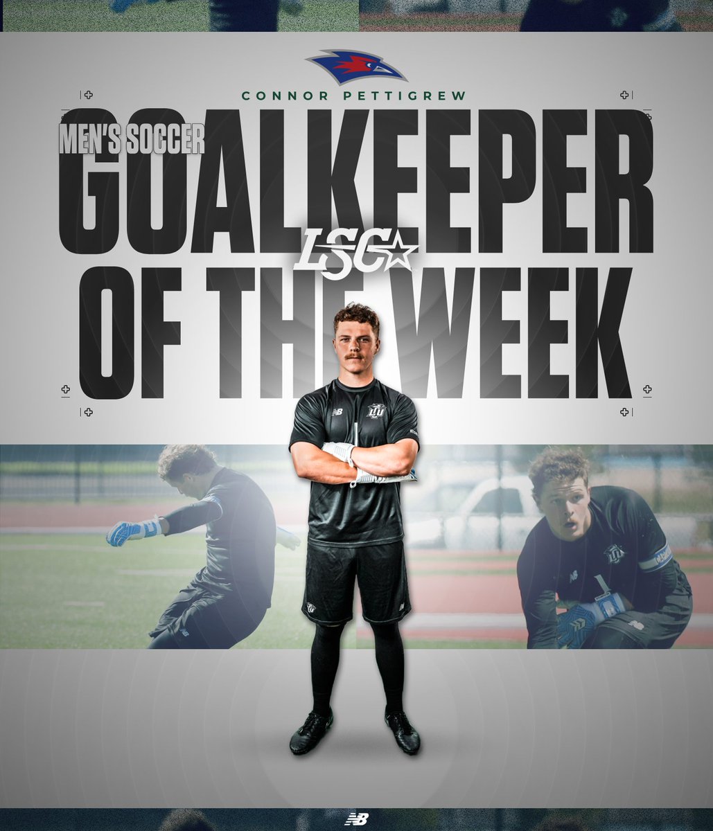 Shutouts &amp; clutch saves! 🧤🔥 
Connor Pettigrew named #LSCmsoc Goalkeeper of the Week after a stellar week in Idaho! 9 saves, 1 penalty save, and a 3rd shutout for the season. LCU’s rock between the posts! ⚽️👏 

More Info: rebrand.ly/tvjdg7a

#ChapsUp  
#LCUMensSoccer