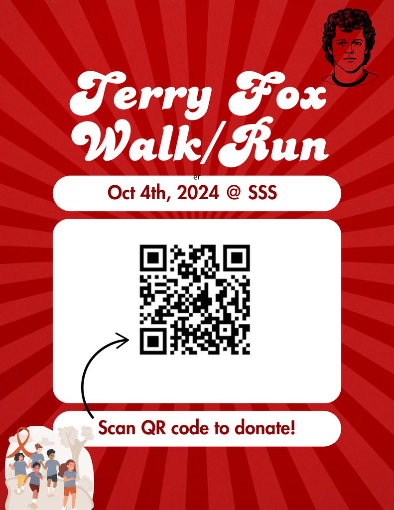 Our annual school Terry Fox Walk / Run is coming up.  Please consider donating to this great cause.