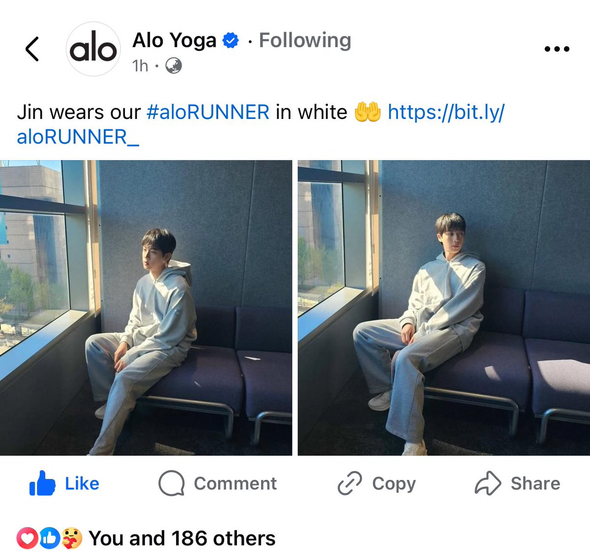 Alo has also shared Jin's photos on their official Facebook page Interact  here: https://t.co/QSCv5BAW2l