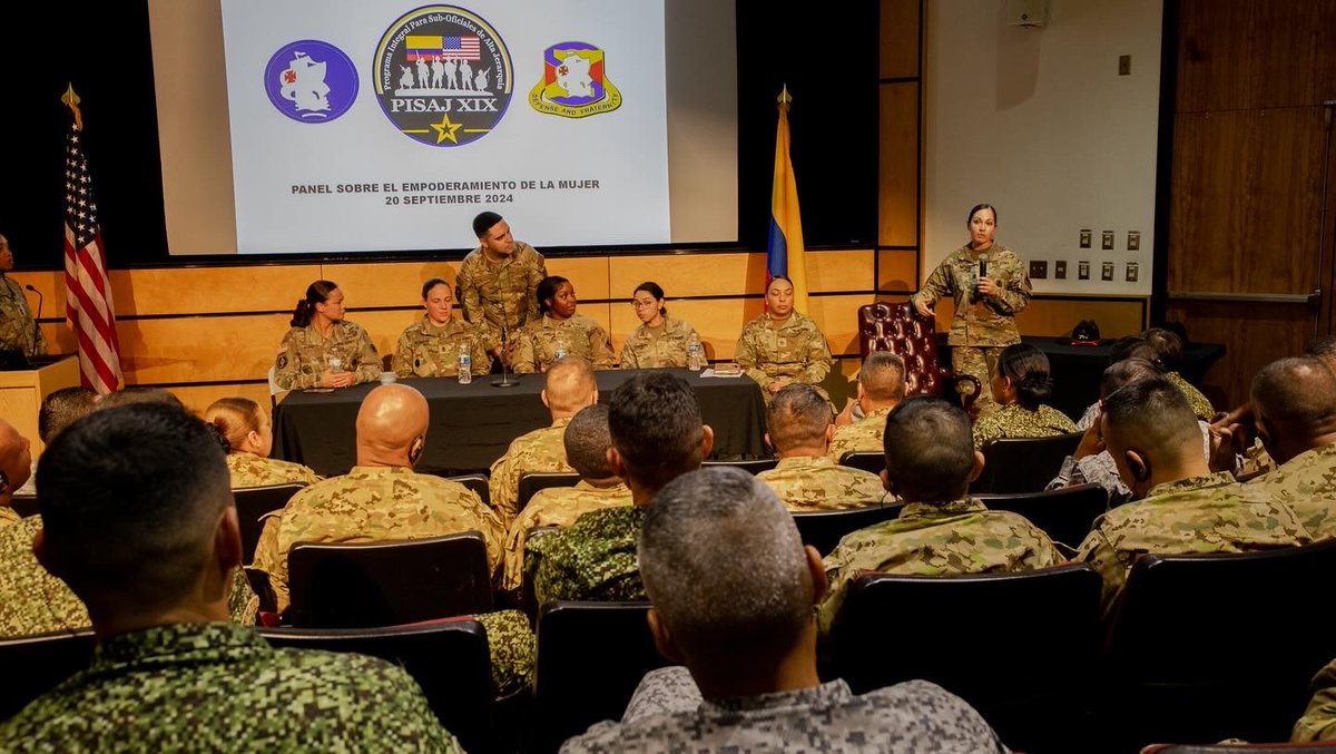 U.S. Army South (@armysouth) on Twitter photo At #PISAJ19, we held a powerful Women’s Empowerment Panel featuring enlisted Soldiers from Corporal to Command Sergeant Major. 🇺🇸🤝🇨🇴
See more on Facebook or IG! 👀
<a href="/COL_EJERCITO/">Ejército Nacional de Colombia</a> At #PISAJ19, we held a powerful Women’s Empowerment Panel featuring enlisted Soldiers from Corporal to Command Sergeant Major. 🇺🇸🤝🇨🇴
See more on Facebook or IG! 👀
<a href="/COL_EJERCITO/">Ejército Nacional de Colombia</a>