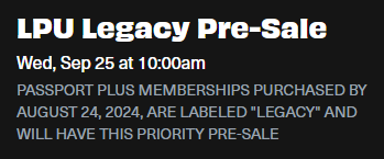 MrBuckworthy's tweet photo. @LPLive Do you know which one is correct for the Paris show? https://t.co/1i7jTrR3lL says presale tomorrow at 10am September 25, but the site of the arena (https://t.co/qIKpXRDN9E) says Thursday September 26 https://t.co/lkBPuyBMgm