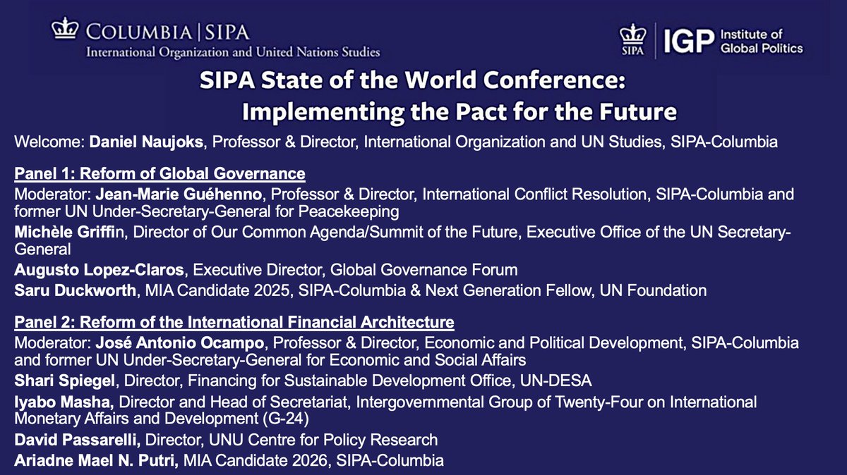 International Organization & UN Studies @ SIPA tweet media