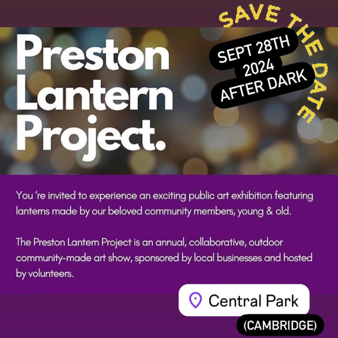 Get ready to glow! The #PrestonLanternProject returns to Central Park on Sep. 28. #Discover #art, #lights, and #community!

🏮🏠

#ExploreWR #WaterlooRegion #LanternFestival #DiscoverPreston #Cambridge #DiscoverON #ExploreOntario #OntarioTravel #YoursToDiscover