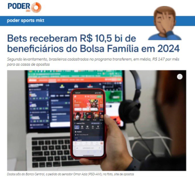 Dos 40 bilhões que esta praga rapinou do Brasil, 25% vem de beneficiários do bolsa família.

Sou contra proibir apostas, mas acredito que a propaganda deveria seguir as mesmas regras do cigarro e das bebidas. 

Abominável times de futebol serem patrocinados por bets 🤦🏽 

Também