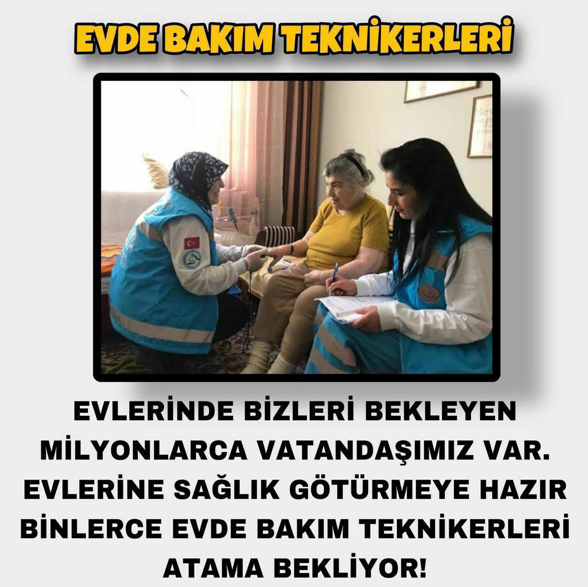 kakdkmm's tweet photo. @aydndndr02 @yhgmsb @drmemisoglu Evde Sağlık Teknikerleri olarak atama bekliyoruz bakanım @drmemisoglu https://t.co/aT7coAwOXe