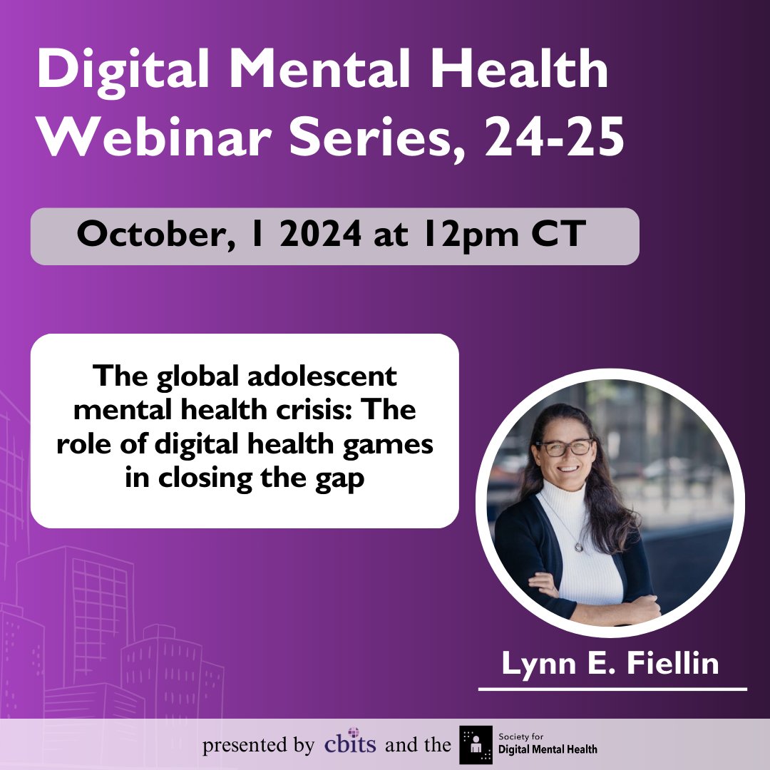 Center for Behavioral Intervention Technologies (@cbitshealth) on Twitter photo 📅 Join us Tuesday, Oct 1 at 12 PM Central for the CBITs Digital Mental Health Webinar Series.
We’re excited to feature <a href="/LFiellin/">Lynn E. Fiellin, M.D.</a> who will present her research on the power of gamification in healthcare, with moderation by <a href="/JSchleiderPhD/">Jessica Schleider, PhD</a>.
Register here: northwestern.zoom.us/webinar/regist… 📅 Join us Tuesday, Oct 1 at 12 PM Central for the CBITs Digital Mental Health Webinar Series.
We’re excited to feature <a href="/LFiellin/">Lynn E. Fiellin, M.D.</a> who will present her research on the power of gamification in healthcare, with moderation by <a href="/JSchleiderPhD/">Jessica Schleider, PhD</a>.
Register here: northwestern.zoom.us/webinar/regist…