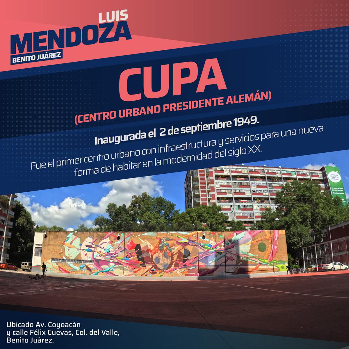 LuisMendozaBJ's tweet photo. Construido por Mario Pani en 1949 este conjunto habitacional fue concebido como una ciudad dentro de otra ciudad; contando con escuela, consultorios médicos, canchas deportivas, alberca y numerosas áreas verdes todo en un mismo lugar 😲 #ConoceBJ https://t.co/0p4lYy4SYi