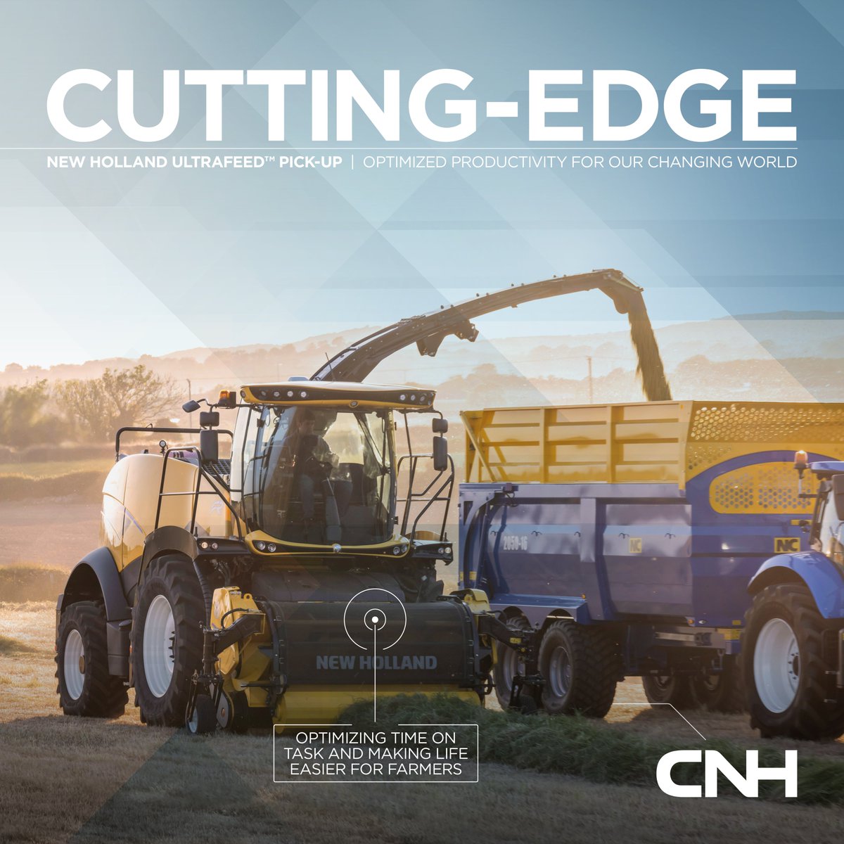 CNHIndustrial's tweet photo. 𝐎𝐔𝐑 𝐁𝐑𝐀𝐍𝐃𝐒 𝐂𝐎𝐍𝐓𝐈𝐍𝐔𝐎𝐔𝐒𝐋𝐘 𝐑𝐄𝐃𝐄𝐅𝐈𝐍𝐄 𝐖𝐇𝐀𝐓’𝐒 𝐏𝐎𝐒𝐒𝐈𝐁𝐋𝐄

The @NewHollandAG UltraFeed™ Pick-up enables New Holland FR Forage Cruisers to handle the biggest crop volumes. It exploits the full capacity of its large chopping cylinder and the engine that powers it, generating 10% more productive time for the Forage Cruiser, optimizing time on task, reducing stress and helping make farmers’ lives a little easier.

The synergy between the UltraFeed™ Pick up and FR Forage Cruiser is just one example of how our brands build relationships between equipment and farmer, helping improve productivity, efficiency and work-life balance.

Watch the UltraFeed™ Pick-up and FR Forage Cruiser working in harmony: https://t.co/alNGatph78