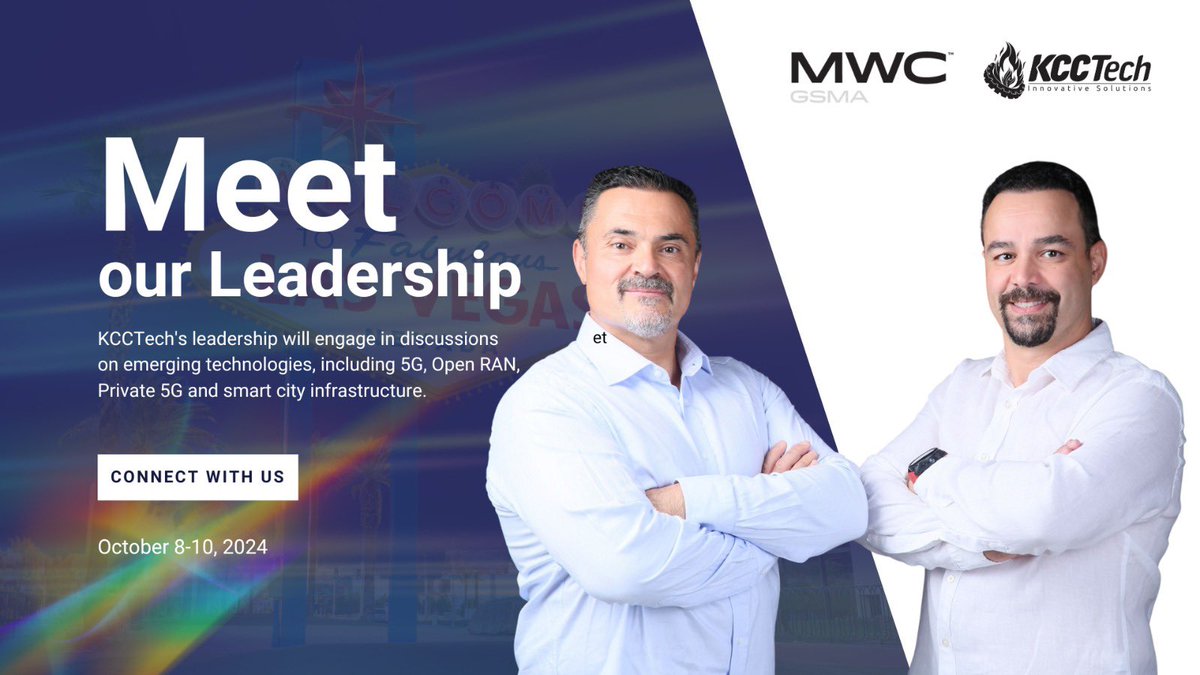 KCC_Tech's tweet image. Join us at MWC 24 Las Vegas! Meet KCCTech&apos;s visionary leaders. Let&apos;s discuss the latest innovations and explore new opportunities for collaboration. See you there! #MWC24 #KCCTech #TelecomInnovation #SmartCitySolutions #5GTechnology #MeetOurLeaders