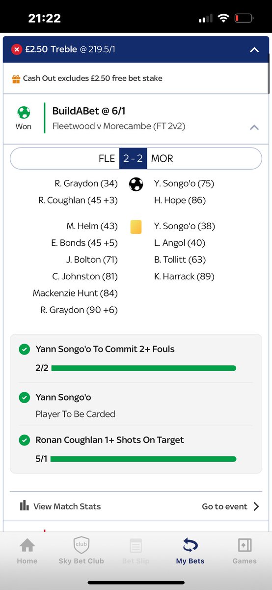 david_bambrough's tweet photo. @TheCardDealer 4 fouls and no yellow 😭nearly 600 off a 2.5 free bet! 🤮 https://t.co/7ihAnyvOdj