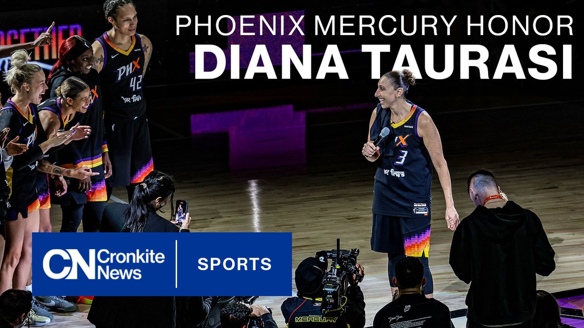 sportscronkite's tweet photo. If This Is It 🏀

After the final regular season game, the Mercury honored @DianaTaurasi's 20-year career

💻 https://t.co/n8LItosBIr

@PhoenixMercury // #ValleyTogether https://t.co/3F3Lack3iu