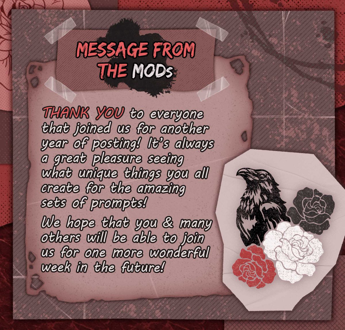 rosebirdweek's tweet photo. ❗ THAT'S A WRAP ❗

Thank You to everyone that joined us! It's always a pleasure hosting this event &amp; seeing all the wonderful creations you share!

We have one more announcement:

#Rosebirdweek will return for ONE FINAL year in 2025! We hope to make Year 5 the biggest one yet! https://t.co/lUm8uCzUo5