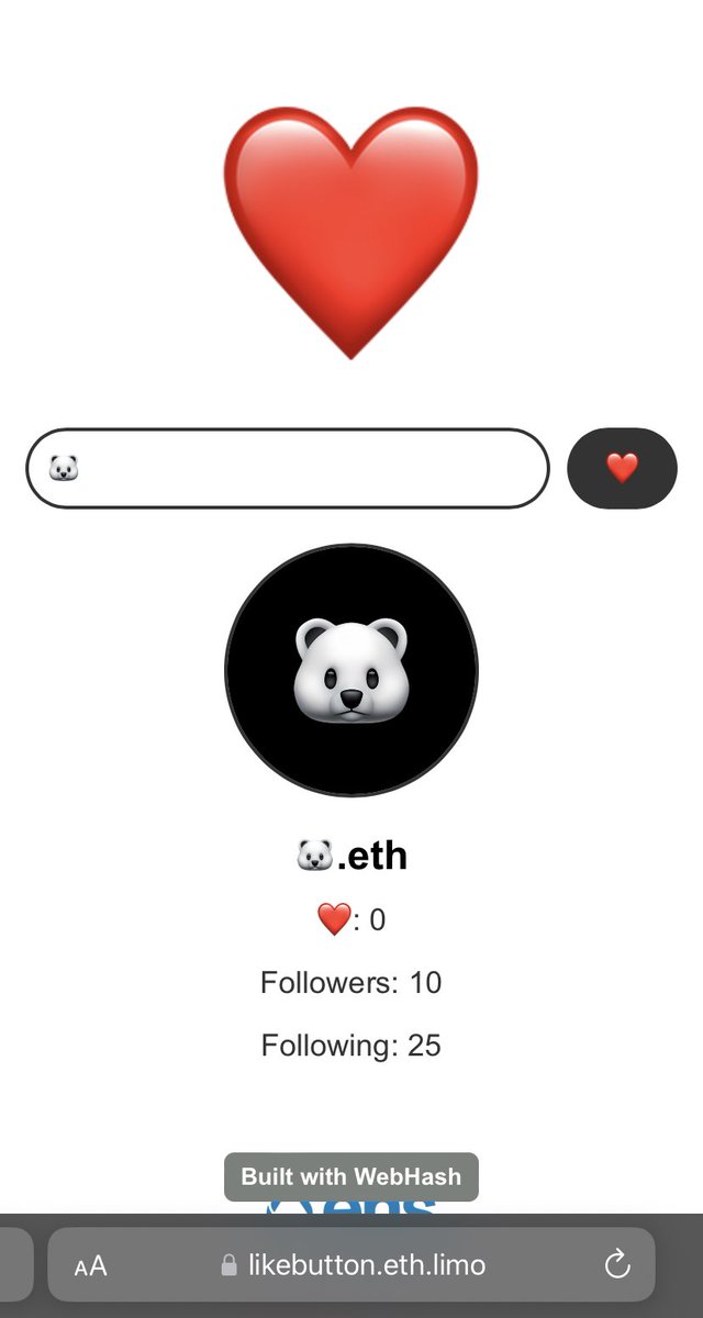 ENSLikeButton's tweet image. ❤️LikeButton.eth❤️

Congrats on the launch @EFP

@ENSLikeButton integrated EFP into our ENS profiles and it’s like a social network built using ENS + EFP.  All built on @webhash_eth 

Follow LikeButton.eth on EFP and we will send you some ❤️ on base.

likebutton.eth.limo
