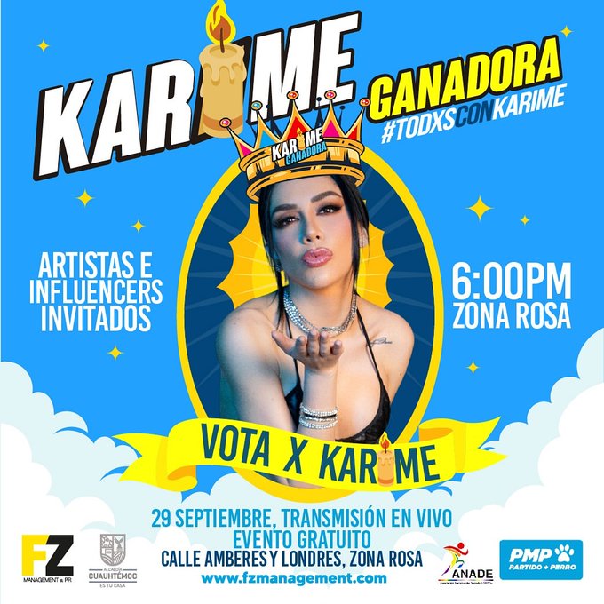 Influencers se reunirán en Zona Rosa para apoyar a Karime en la final de La  Casa de los Famosos