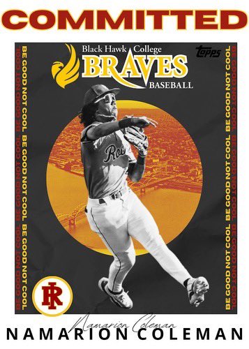 Namarion Coleman (@namarioncoleman) on Twitter photo Beyond blessed to announce that I will be taking my athletic and academic career to Blackhawk College! I would like to thank my coaches, family and friends who all supported me and helped me to get where I am today. #gobraves🖤💛 @BHCBaseball <a href="/RIRocksBaseball/">Rock Island Baseball</a> <a href="/DrakeRobison/">Drake Robison</a> Beyond blessed to announce that I will be taking my athletic and academic career to Blackhawk College! I would like to thank my coaches, family and friends who all supported me and helped me to get where I am today. #gobraves🖤💛 @BHCBaseball <a href="/RIRocksBaseball/">Rock Island Baseball</a> <a href="/DrakeRobison/">Drake Robison</a>