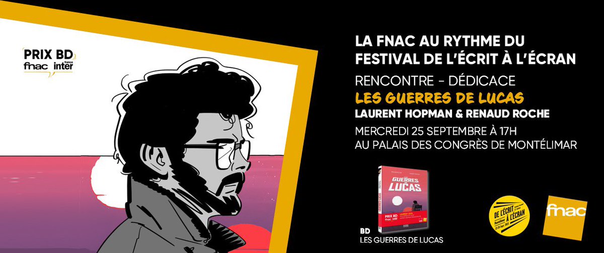 Les auteurs des « Guerres de Lucas » seront ce mercredi au « Festival de l’Écrit à l’écran » à Montelimar pour une rencontre à 17h suivie d’une séance de dédicaces 
<a href="/delecritalecran/">Festival De l'écrit à l'écran</a>