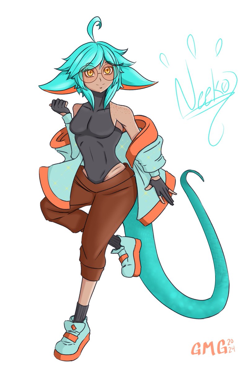 GateMasterGreen's tweet photo. Started with wanting to draw a character in a loose hoodie and it became Neeko. Funny how that works... https://t.co/jJR8ymm52y