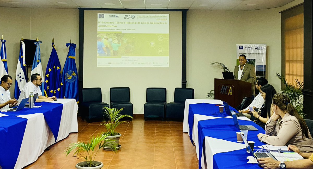 iica_sv's tweet photo. 📍Desde @iica_sv brindamos la más cordial bienvenida al “IV Encuentro Técnico Regional de Socios Nacionales del Proyecto Sistemas Agroforestales Adaptados para el Corredor Seco Centroamericano” #AGROINNOVA implementado por IICA, con apoyo del @CATIEOficial y la @UECentroamerica https://t.co/yAeM31632O