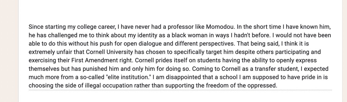 Apparently my behaviour is a danger to Cornell’s campus and that warrants a persona non-grata status, ban from campus and effectively deportation . These are statements from my students regarding the type of environment I foster in my classroom.