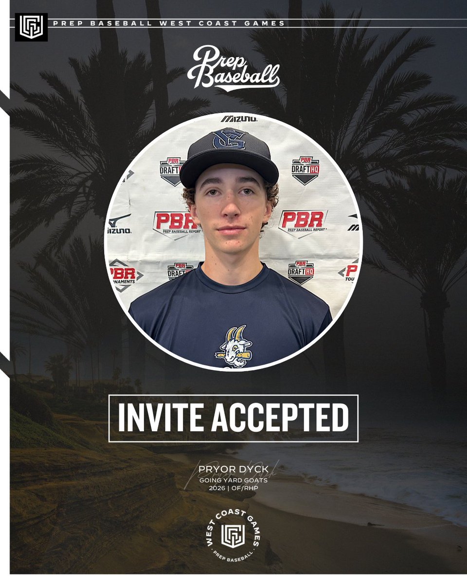 🌴𝐒𝐞𝐞 𝐲𝐨𝐮 𝐢𝐧 𝐒𝐨𝐂𝐚𝐥, 𝐃𝐲𝐜𝐤🌴

'26 OF/RHP Pryor Dyck (<a href="/Goingyard1/">Going Yard Baseball</a>) is set to represent Prep Baseball Canada National at the West Coast Games.

👤 loom.ly/vxnSxms || <a href="/pryordyck/">Pryor Dyck</a>