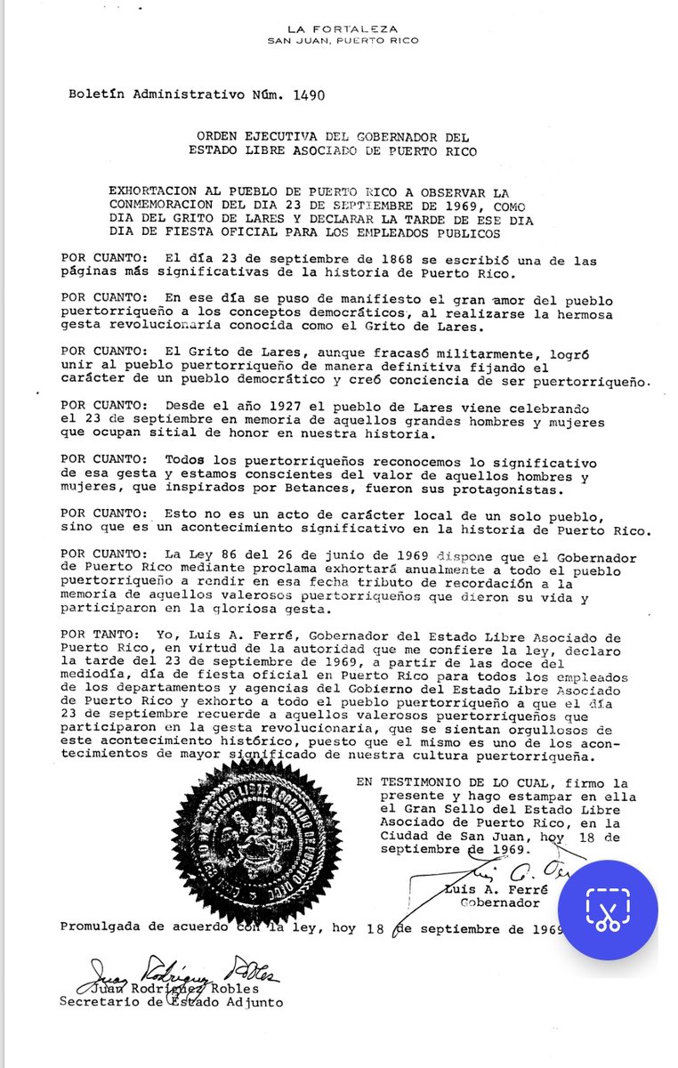 Lo que uno encuentra con la ayuda de los amigos. Tanto joder y fue Ferré en 1969 que aprobó ley para celebrar el Grito de Lares. Dale!