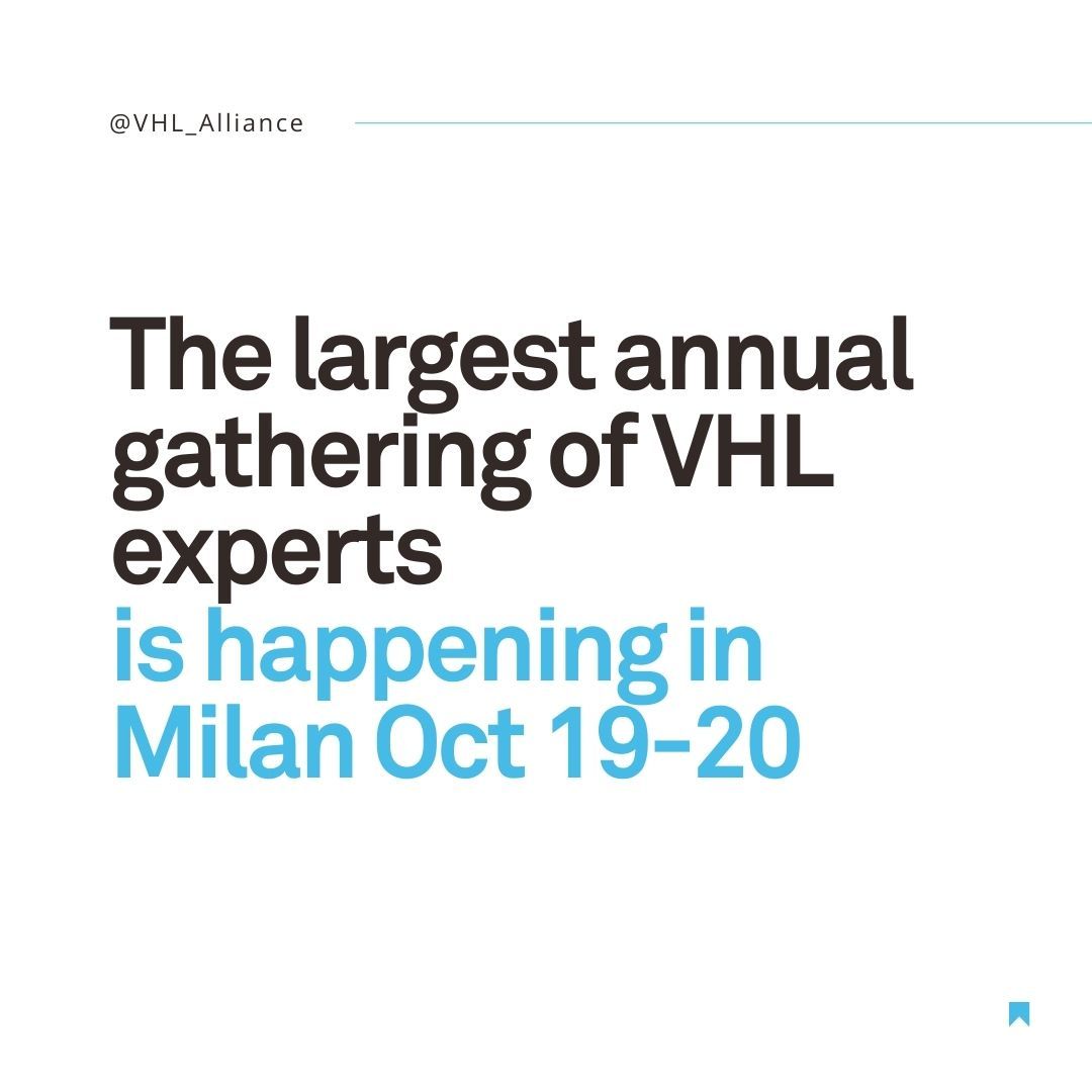 Did you know that the VHL Alliance hosts the largest annual gathering of VHL experts during our annual Medical Symposium? 

We are so excited to present this event alongside the San Raffaele Scientific Institute in Milan, Italy Oct 19-20! 

Register here: buff.ly/3xfgLkE
