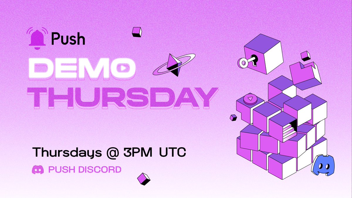 This week we have another Demo Thursday for inspiration😎

We will learn about our Grantee <a href="/grantships/">Grant Ships</a>, an evolucionary Grants Game that is decentralizing communications for their users.

Join us:
🗓️ September 26th
⏰ 3pm UTC (11am ET)
📍discord.gg/pushprotocol?e…