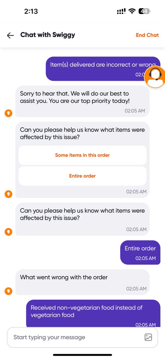 _ArghaMukherjee's tweet photo. @SwiggyCares @Swiggy #ConsumerComplaint #ConsumerRights 

Swiggy can never do good and customer suffers due to extremely low quality support. Order ID : 181677020759871 https://t.co/eFBlIrowN0