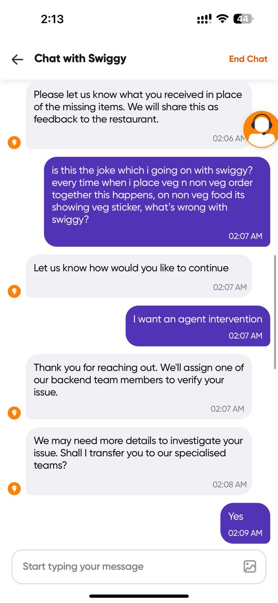 _ArghaMukherjee's tweet photo. @SwiggyCares @Swiggy #ConsumerComplaint #ConsumerRights 

Swiggy can never do good and customer suffers due to extremely low quality support. Order ID : 181677020759871 https://t.co/eFBlIrowN0