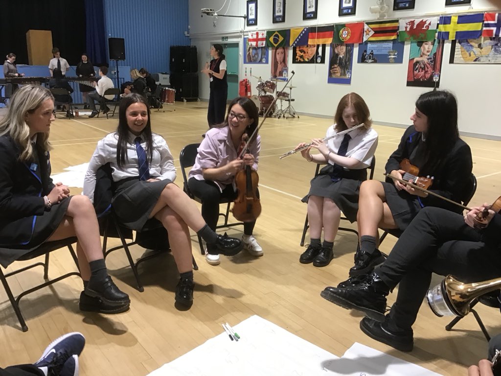 HJaneMacDonald1's tweet photo. Thank you so much to @BBCSSO and @LucyDrever for working with senior @MusicHolyrood pupils this week. It’s been a wonderful experience for all involved and was great to see such cooperation and teamwork as the composition for peace developed. https://t.co/1miuTlTnNX
