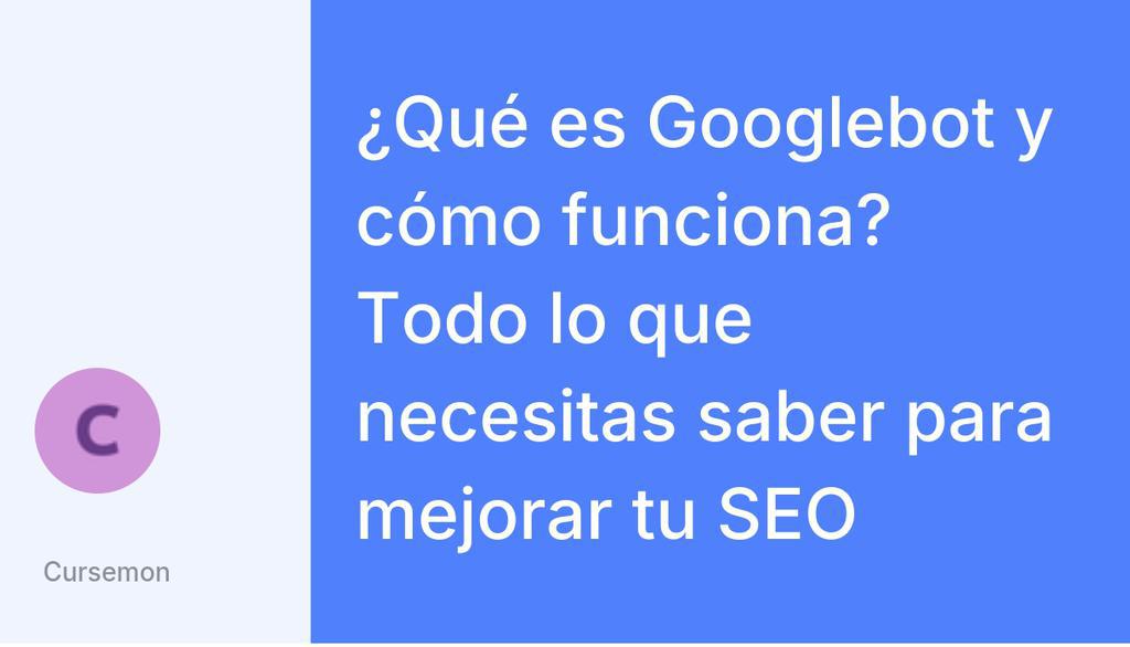 EmCurs's tweet image. Googlebot es muy importante para el SEO porque es el encargado de descubrir e indexar las páginas web que luego aparecerán en los resultados de búsqueda de Google.

Leer más 👉 lttr.ai/AXQwK

#PosicionamientoSEOfácil #Crawling #PosicionamientoSEO #SEO #Googlebot