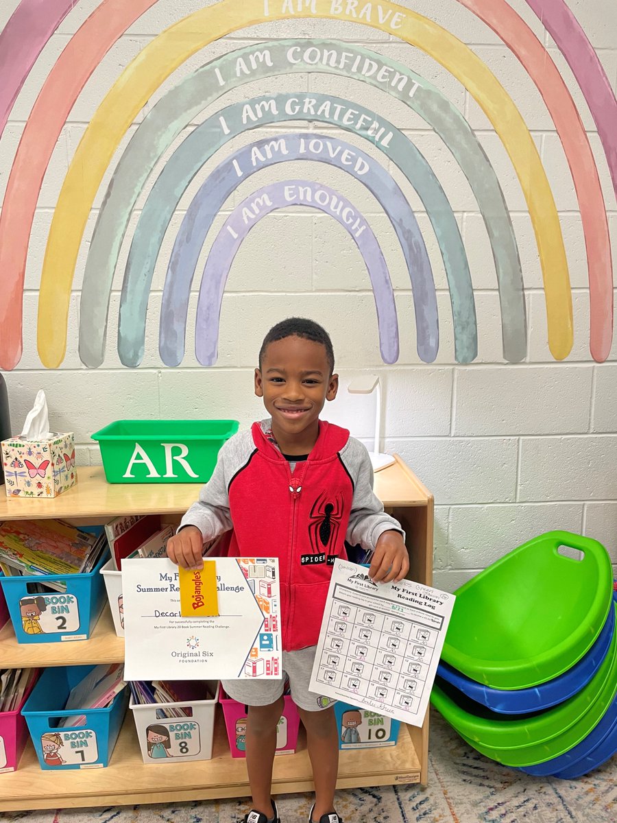 Original6Found's tweet photo. Woo-hoo! These Delmae Elementary School students completed the O6 #MyFirstLibrary Summer Reading Challenge! The scholars read at least 20 books over the summer. When they retured their book logs in September the students received a $10 @Bojangles gift card! #FlorenceCountySC https://t.co/Nj2DNbpIOl
