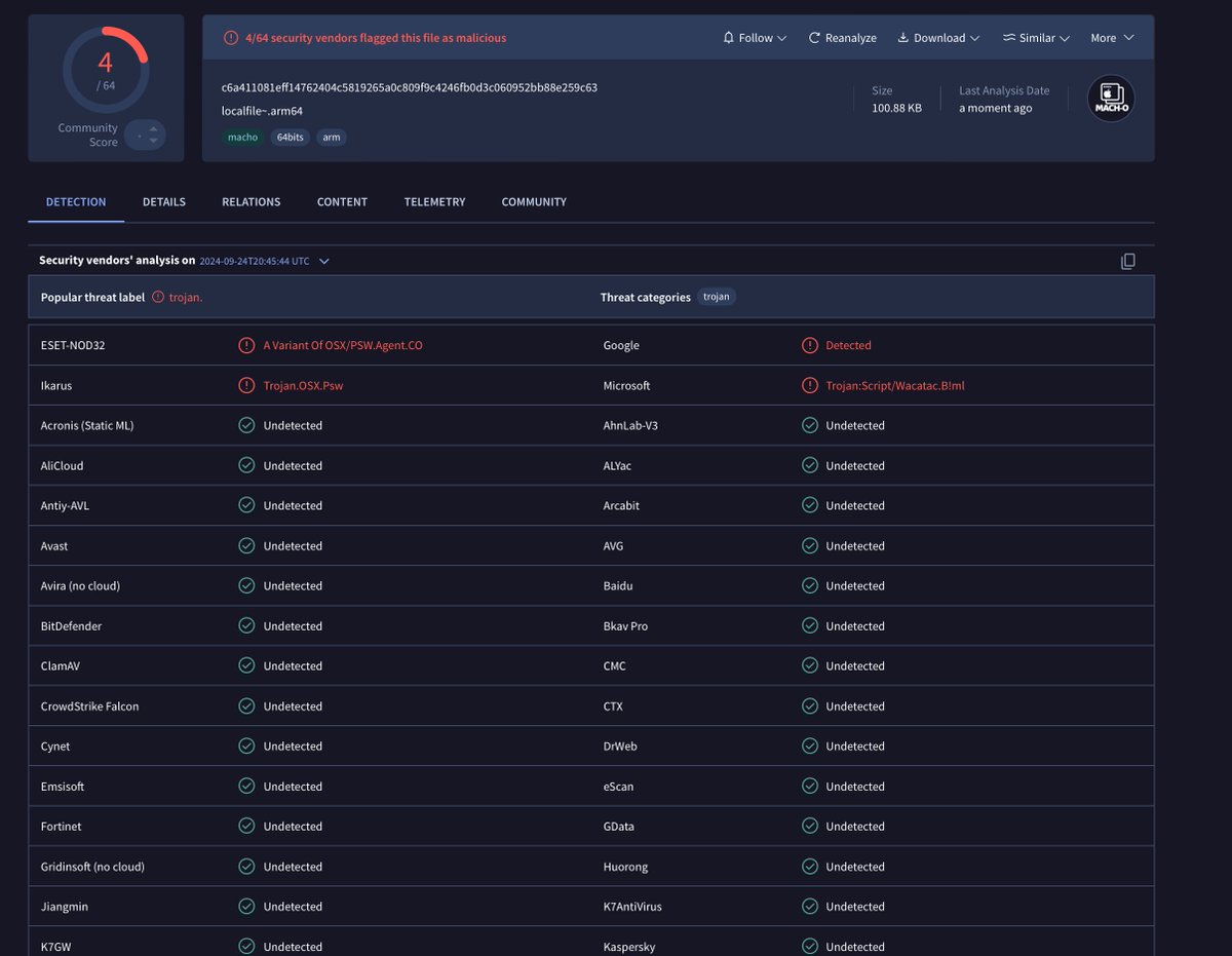 osint_barbie's tweet photo. Let's play a game! I'll share yet another #macOS stealer with a low detection rate on VT, and you try to find anything that’s not a stealer! Honestly, I'd settle even for a good old-fashioned adware at this point xD https://t.co/scqy8hli7F https://t.co/dJu7BQJhz3