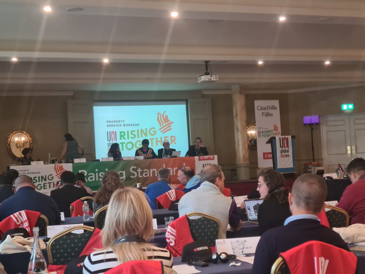 FenasinajN's tweet photo. @FenasinajN está participando en la Conferencia Mundial de @uniglobalunion #Galeway #Irlanda que reúne a cientos de dirigent@s sindicales de distintas partes del mundo, de la limpieza y seguridad para intercambiar experiencias y acordar estrategias de acción por mejores derechos. https://t.co/xYVyqJsW0b