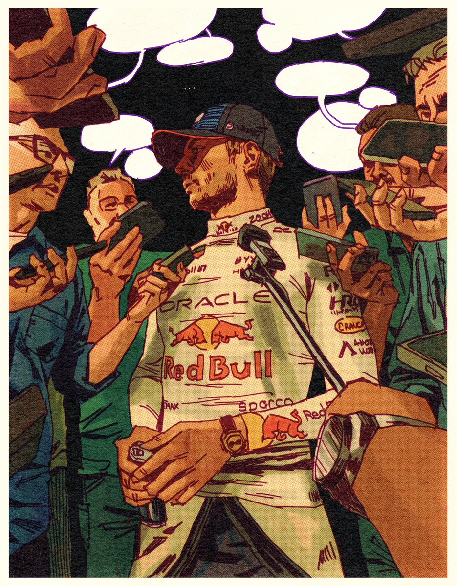 ChanFleshpng's tweet photo. sweargate!! 🤬 #MaxVerstappen #SingaporeGP #f1 #digitalart https://t.co/V0UwidSrQX