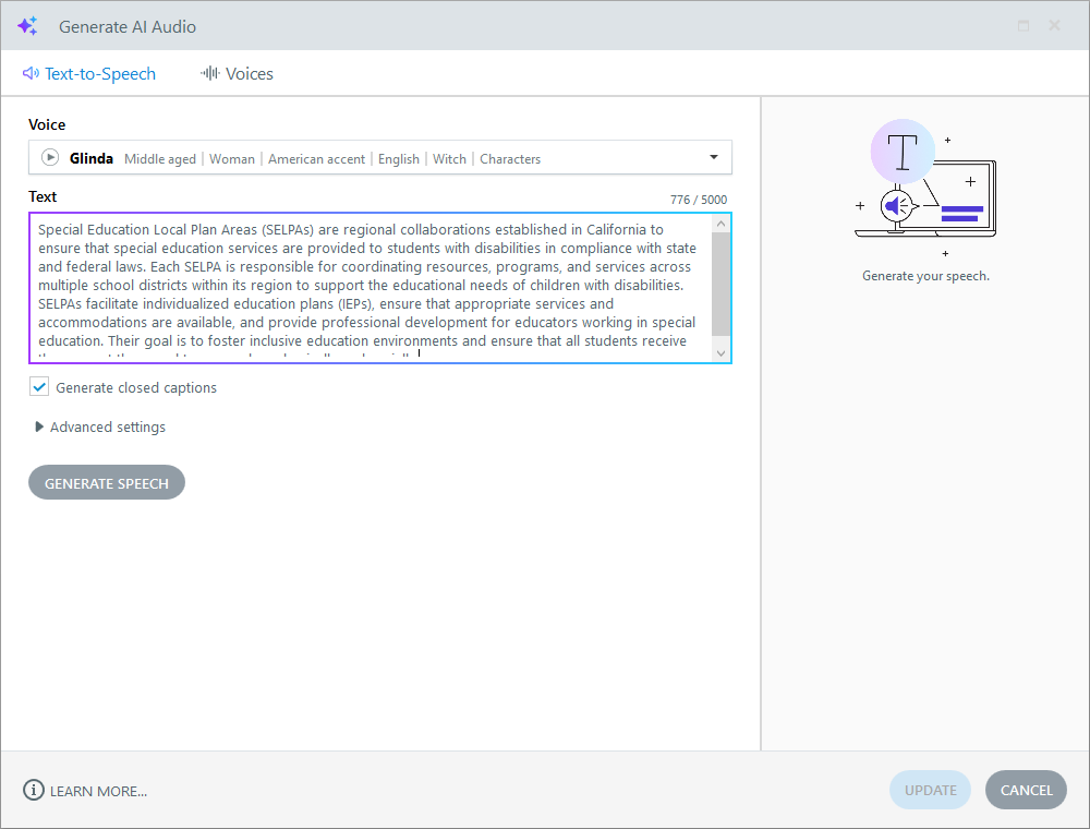 JayChun_EdD's tweet photo. Articulate Storyline's new AI Text to Speech might possibly eliminate the need for services like https://t.co/zPRi53uDPE. At first glance, it is pretty impressive and sounds just as good as paid AI voiceover services.

#elearning #instructionaldesign https://t.co/OXX4MCY7Zp