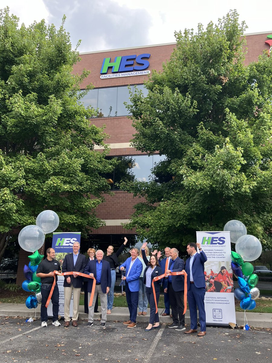HESfacilities's tweet photo. We cut the ribbon on our new Knoxville HQ today. HES is proud to employ 40 people in Knoxville, 200 regionally, and 13,000 nationwide! Thanks to @knoxchamber for coordinating. #educationpartner #facilitiesmanagement #communitypresence https://t.co/oNWMs6VgtH