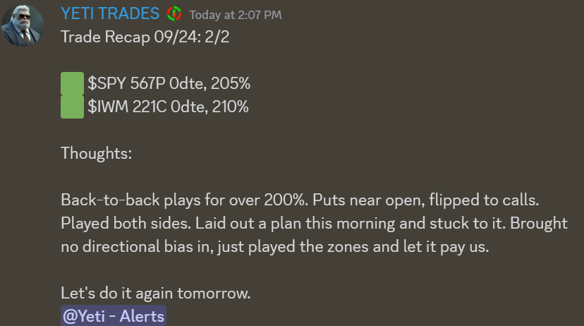 ak49yeti's tweet photo. 2 alerted plays, both went over 200% $SPY $IWM
Link in profile if you wanna check us out. https://t.co/tkupbR3OGX