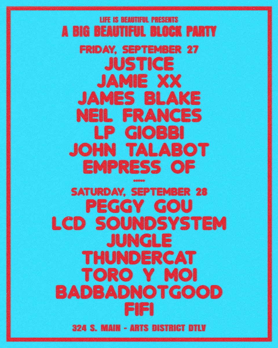 BeatBox🧃 (@beatboxbevs) on Twitter photo 🩵 ENTER FOR A CHANCE TO WIN TWO GA TICKETS TO <a href="/lifeisbeautiful/">Life is Beautiful</a> 🩵
To enter: REPOST this post and tag a friend you'd bring with you in the comments. Winner drawn on Wednesday, Sept 24th. Must be following us & be 21+ ☀️ 🩵 ENTER FOR A CHANCE TO WIN TWO GA TICKETS TO <a href="/lifeisbeautiful/">Life is Beautiful</a> 🩵
To enter: REPOST this post and tag a friend you'd bring with you in the comments. Winner drawn on Wednesday, Sept 24th. Must be following us & be 21+ ☀️
