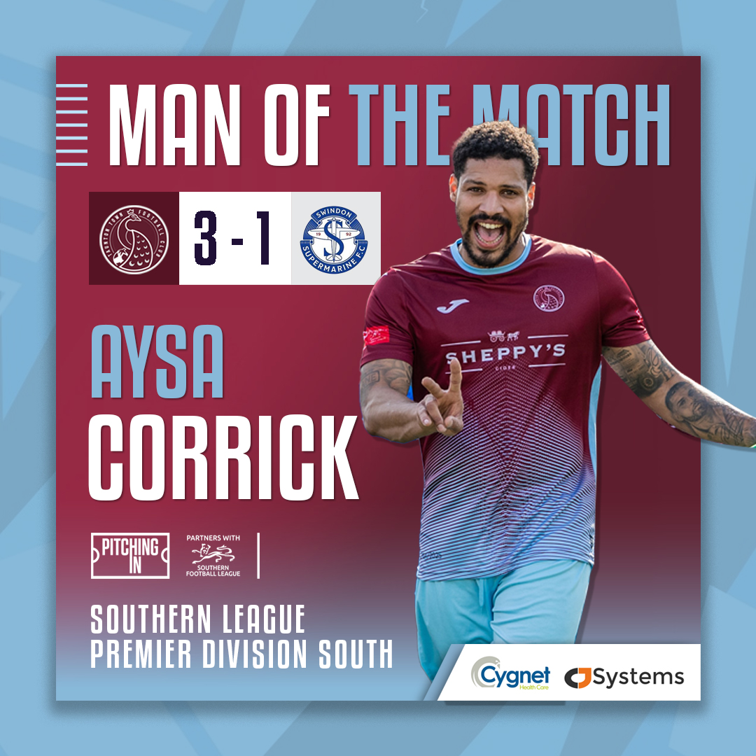 TauntonTownFC's tweet photo. 6 points in 4 days at the Cygnet 👊🔥

Your Peacocks Man of the Match is... 
Aysa Corrick, as voted for by our Match Ball Sponsor for tonight, Graham Hook and his Daughter.

Well done Aysa! 🍾⚽️ 

#UpThePeacocks 🦚