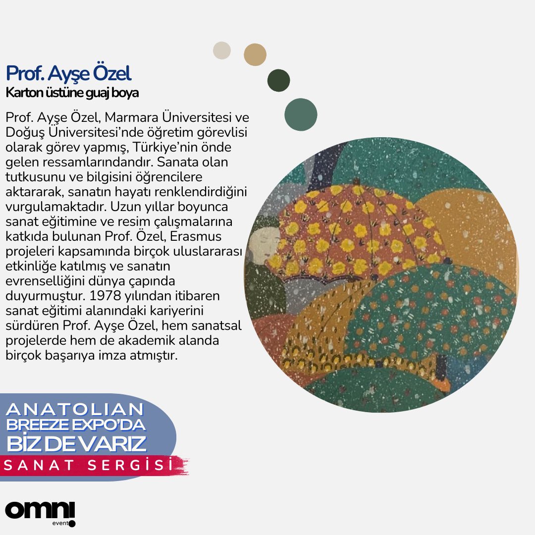 omnieventm's tweet photo. 📣Davetlisiniz: Anatolian Breeze Expo / Sanat Sergisi!
Türkiye'den ve Kanada'dan 14 sanatçının büyüleyici eserleri ile sanatın farklı dokularını keşfetmeye hazır olun! 🌟
📍Mississauga Convention Center
🗓️29 Eylül 24 Pazar
⏰10.00 a.m-08.00 p.m
#anatolianbreezeexpo #canadaevents https://t.co/uH3Py4RAZu