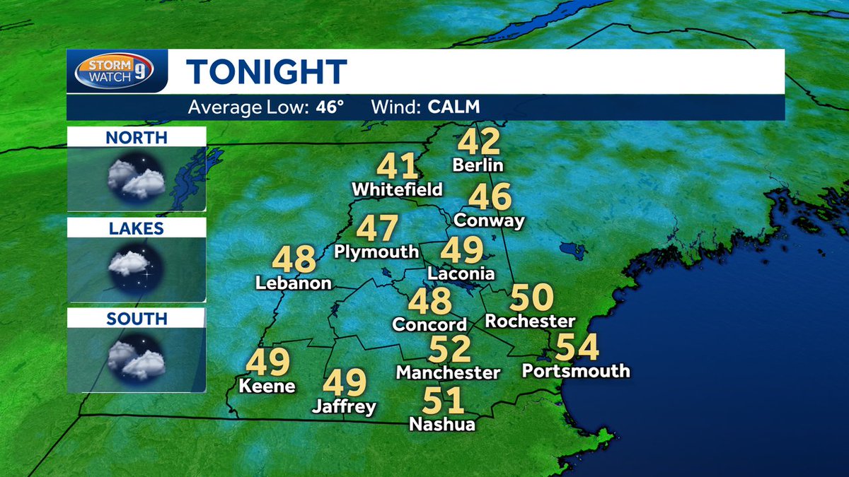 Good evening, you'll find tonight's forecast for NH below! Check out our weather blog: wmur.com/weather