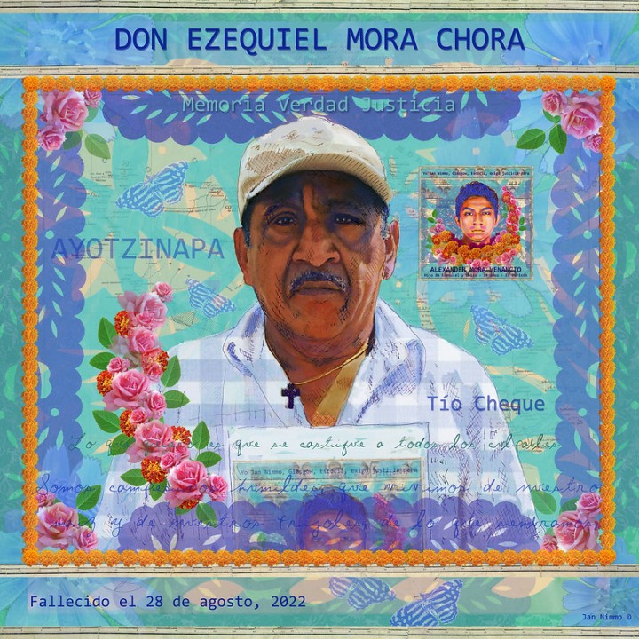 NimmoJan's tweet photo. Ezequiel Mora Chora went to his grave without knowing what happened to his son. This portrait is my tribute to him on the 10th anniversary of the Mexican State forcibly disappearing 43 students and torturing and murdering 3 students. It was and is an atrocity.
#Ayotzinapa10años https://t.co/jaVAILhm7y