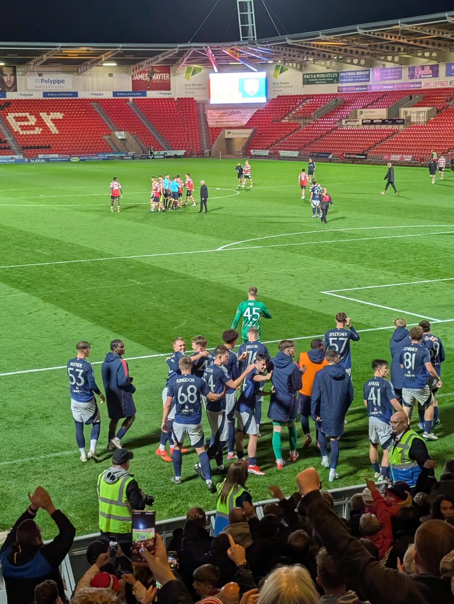 A good night watching the U21's at Doncaster tonight.....got a bit of Fergie in 'em these lads as they do  love a last minute drama!! 🤣🇾🇪🇾🇪 <a href="/BPete1970/">BoylePete1970 BIG OLD PETE</a> <a href="/AndyMitten/">Andy Mitten</a> <a href="/UnitedAwayDays/">MUFC AWAY DAYS</a>