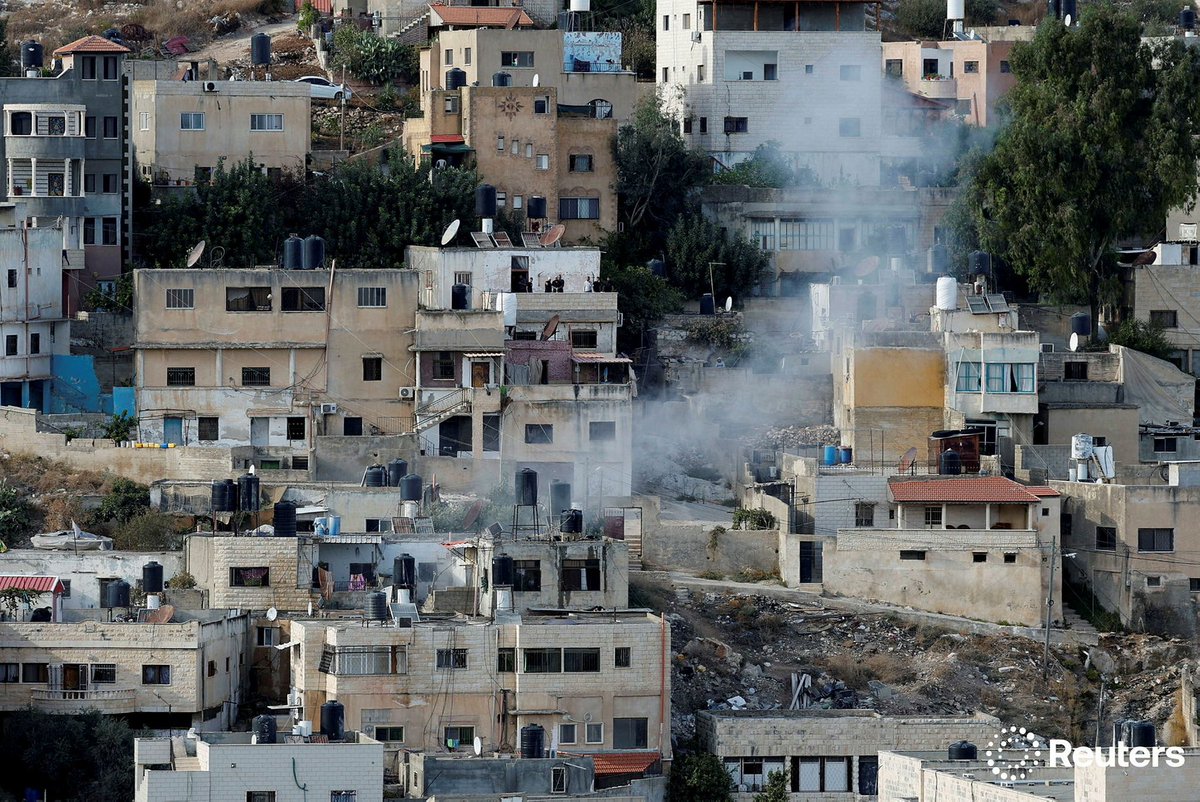 raneensawafta's tweet photo. Bodies of three #Palestinians killed during an #Israeli_raid lie on rooftops, in #Qabatiya, near #Jenin, in the Israeli-occupied West Bank, September 19, 2024. REUTERS/Raneen Sawafta https://t.co/nqf2DracWt