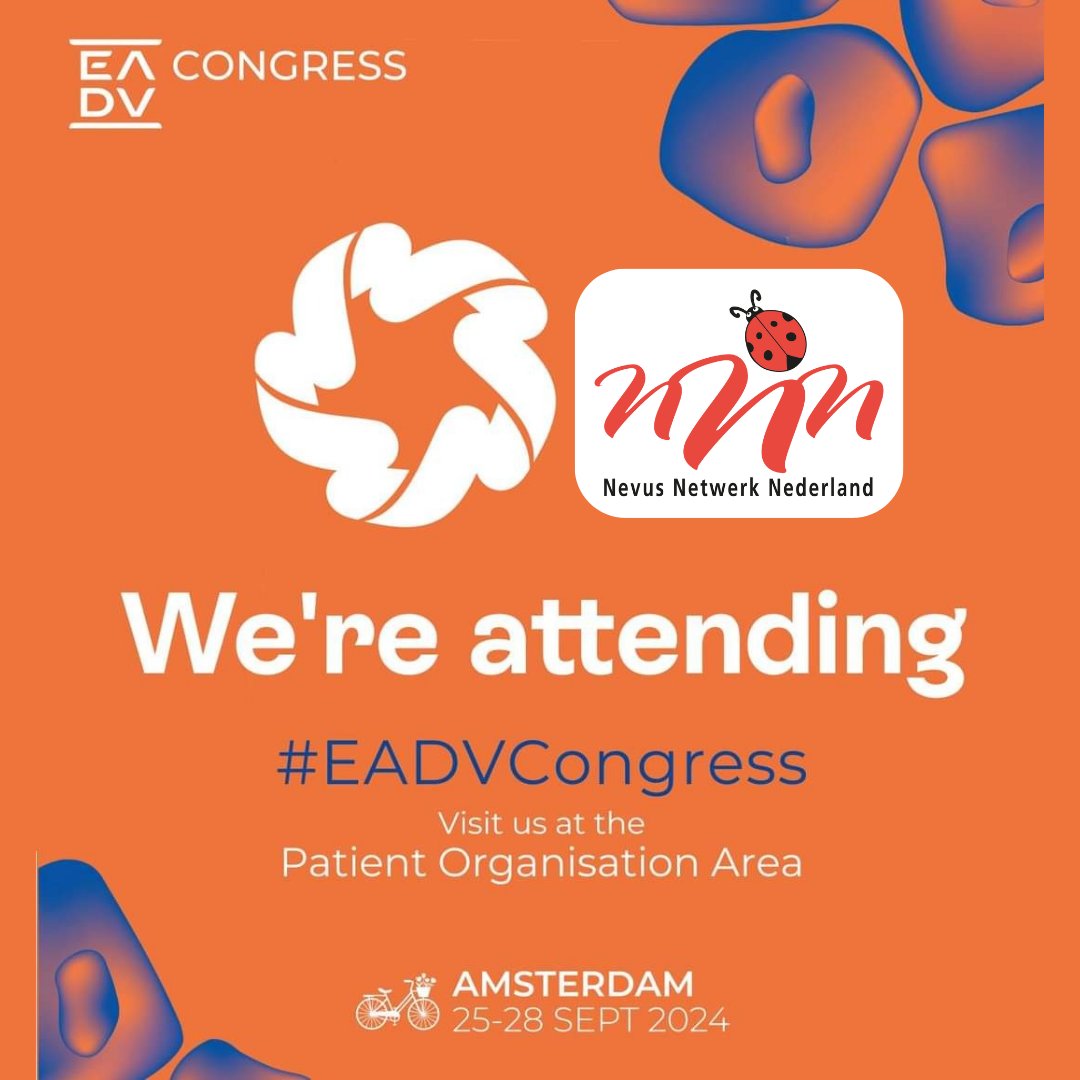 Deze week is NNN bij het #EADVCongress.
NNN heeft een stand in de Patiënt Village samen met andere organisaties zoals <a href="/cmnsupportgroup/">Caring Matters Now</a>, Naevus Global, <a href="/HuidNederland/">Huid Nederland</a> en <a href="/IADPO/">GlobalSkin</a>